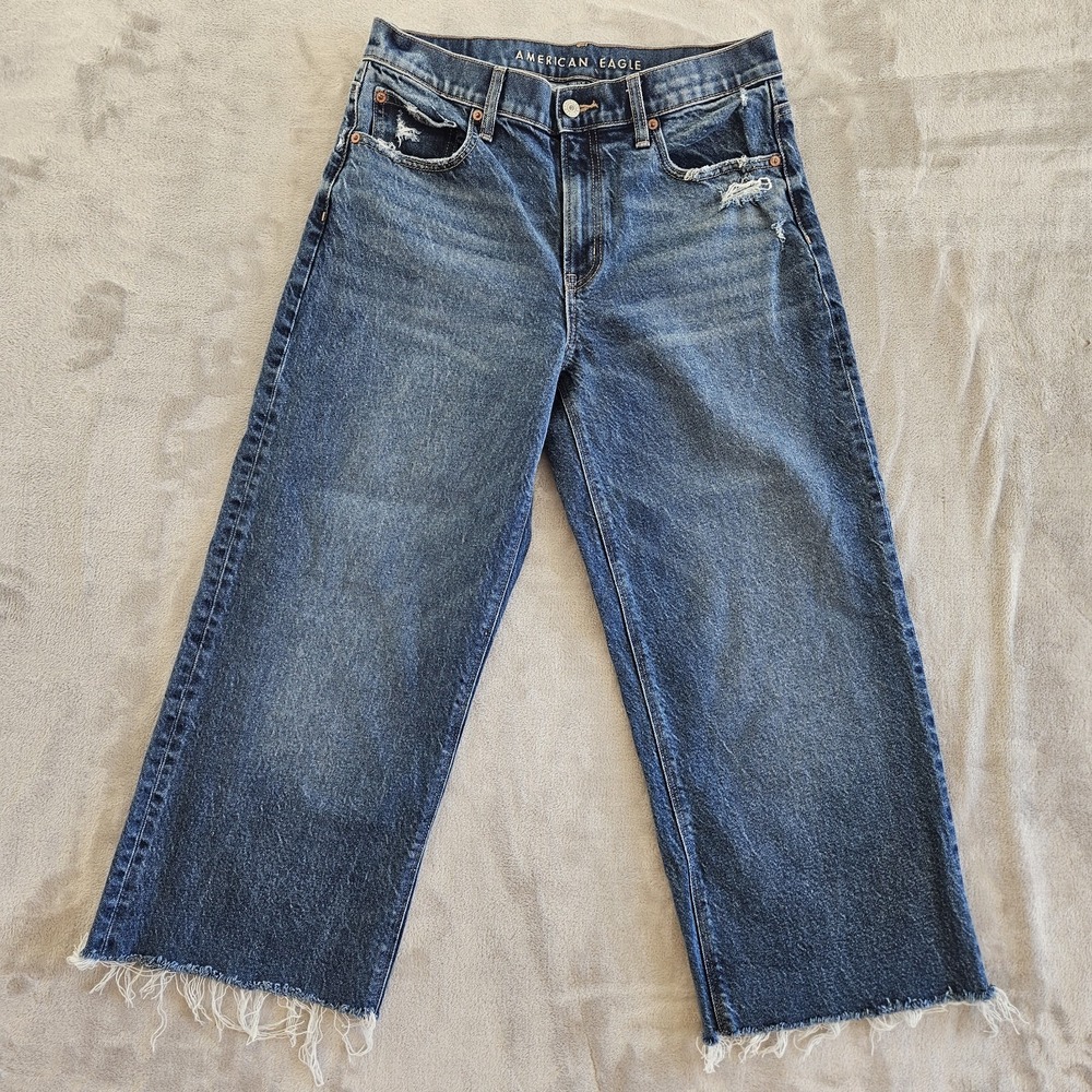 American Eagle Stovepipe Jeans Women's 6 Regular Distressed High Rise Stretch